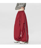 American Striped Quick - Drying Relaxed Pants for Men, Straight - Leg Wide - Leg Cargo Design Streetwear Couple's Work Trousers