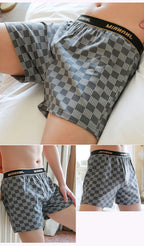 3PCS/Pack 95% Cotton Soft Plaid Alo Boxers Hombre Loose Breathable Hygroscopic Mens Shorts Sport High Elastic Waist Underwear