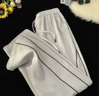 Men’s Lightweight Waffle Pants Summer Thin Joggers 2026 Drawstring Stripe Casual Sports Trousers for Daily Wear