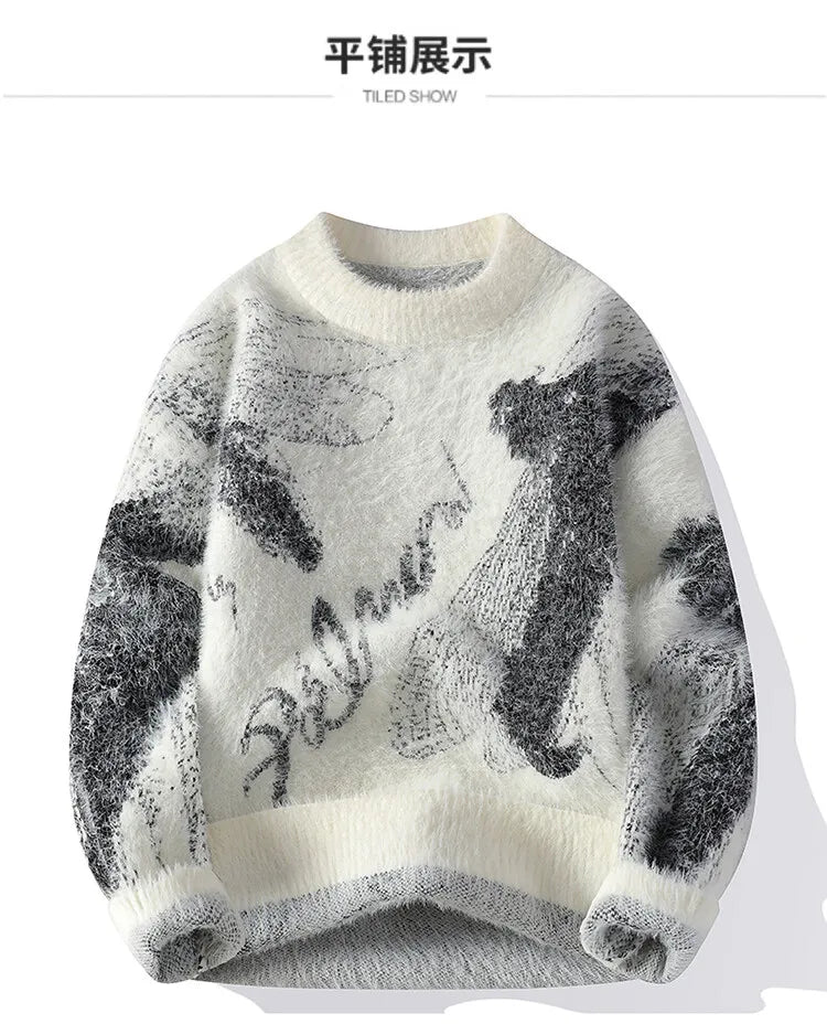 2024 Winter Sweaters for male men thick O-neck sweater men Student youth sweaters autumn Men's wool Casual Knitwear Pullover