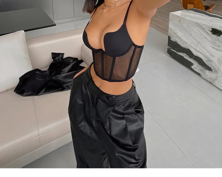 Women Push Up Bra Sets Transparent Lingerie Sexy Shaper Bra Beauty Back Comfortable Underwear Adult's Fishbone Gauze Bralette