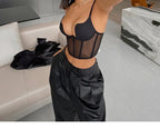 Women Push Up Bra Sets Transparent Lingerie Sexy Shaper Bra Beauty Back Comfortable Underwear Adult's Fishbone Gauze Bralette