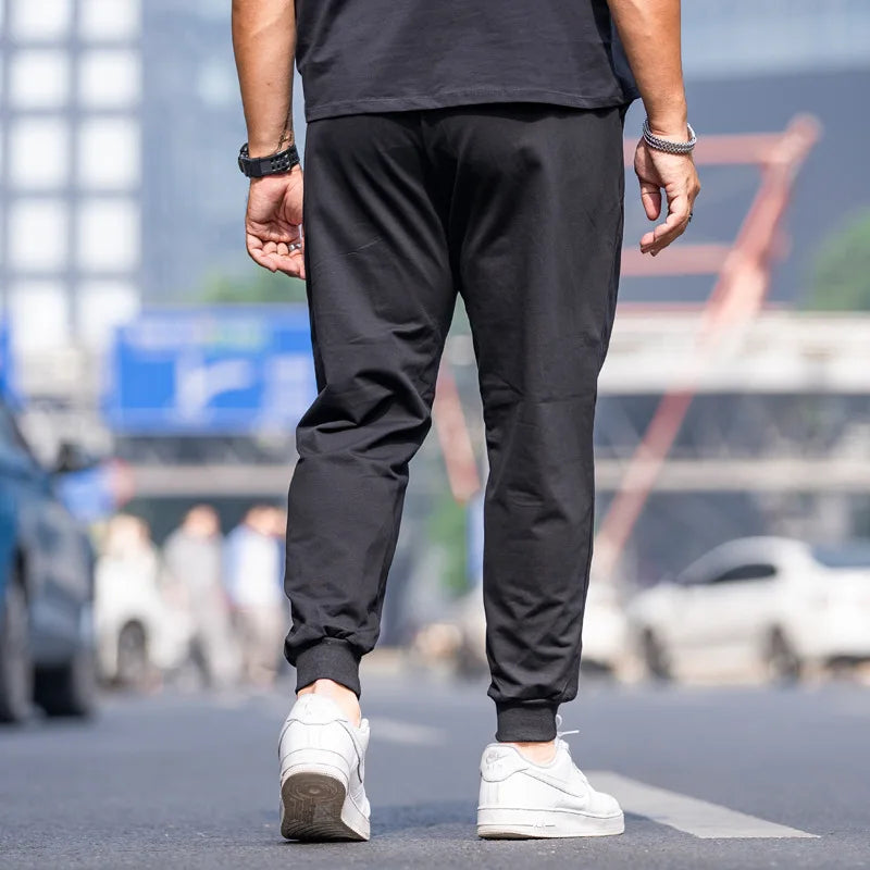 Mens Joggers Pants Summer Streetwear Oversized Black Loose Fit Casual Trousers Plus Size Elastic Waist Baggy Sweatpants Male