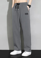 Trousers Straight Plain Wide Leg Draped Thin Male Sports Pants Summer Sport Slacks Xxl Jogger Big Tall Man Men's Sweatpants