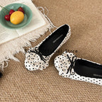 Polka Dot Mary Jane Shoes Women Sweet Ruffle Internal Elevation Shoes Ladies Soft Sole Slip On Daily Comfort Dress Footwear