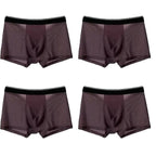 4Pcs Man Boxer Briefs Large Size M-6XL Men Panties Underwear Slip Homme Calzoncillos Bamboo Hole U Convex Pouch Male Underpants