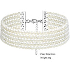 Fashion Multilayer Elegant White Pearl Collar Choker Necklace For Women Beaded Handmade Wedding Banguet Necklace Vintage Jewelry