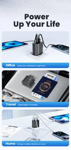Toocki 40W GaN Fast Charger QC4.0 PD3.0 AFC SCP 4 Port USB Type C Charger for iPhone 16 15 14 Samsung S25 S24 Xiaomi Huawei OPPO
