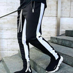 New Autumn Men's Sport Pants Casual Knitted Trousers With Zipper Pockets Solid Color Jogger pants Male pantalon chandal hombre