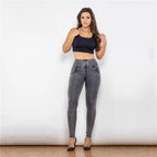 Shascullfites Melody High Waist Jeans For Women Slim Stretch Denim Jeans Bodycon Push Up Butt Liftins Gray Skinny Jeans