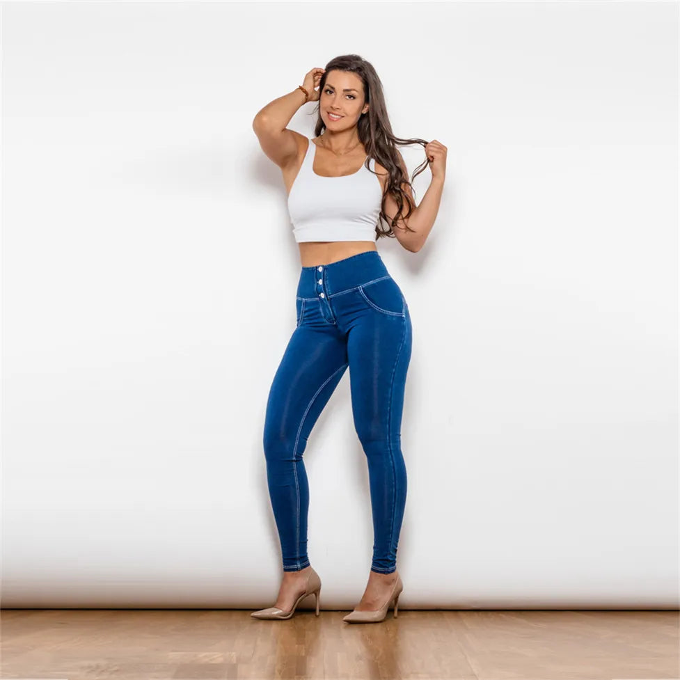 Shascullfites Melody High Waist Jeans For Women Slim Stretch Denim Jeans Bodycon Push Up Butt Liftins Gray Skinny Jeans